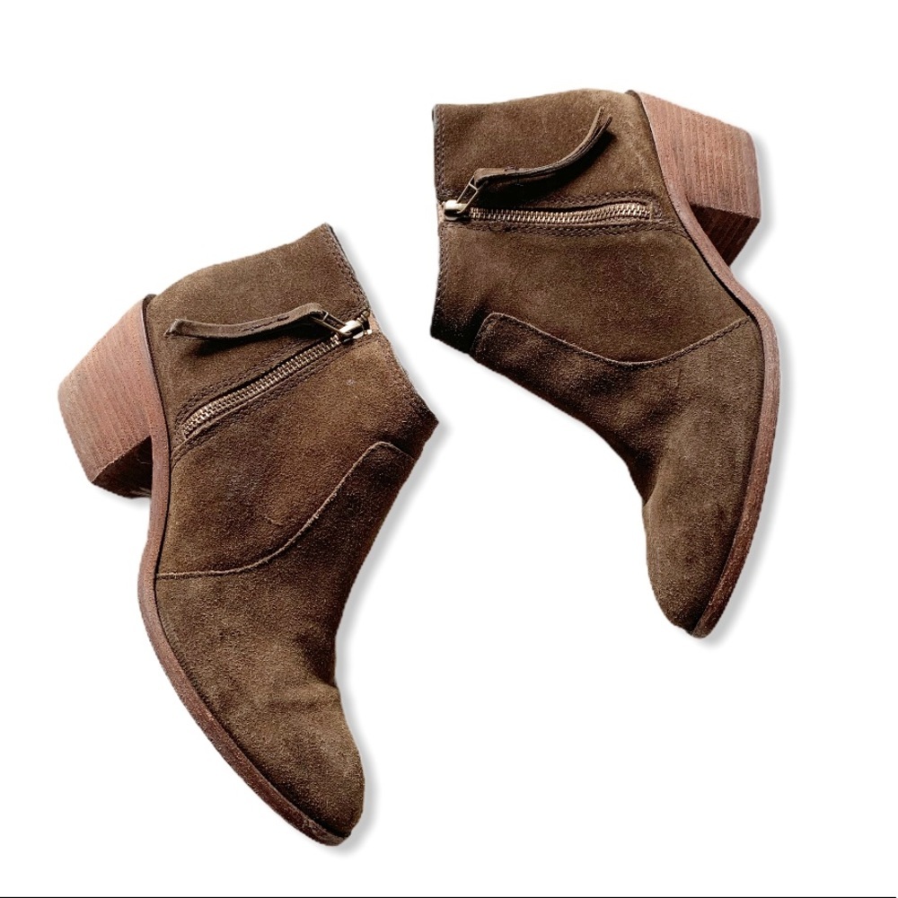 MADEWELL Brown Side Zip Janice Ankle Bootie 10